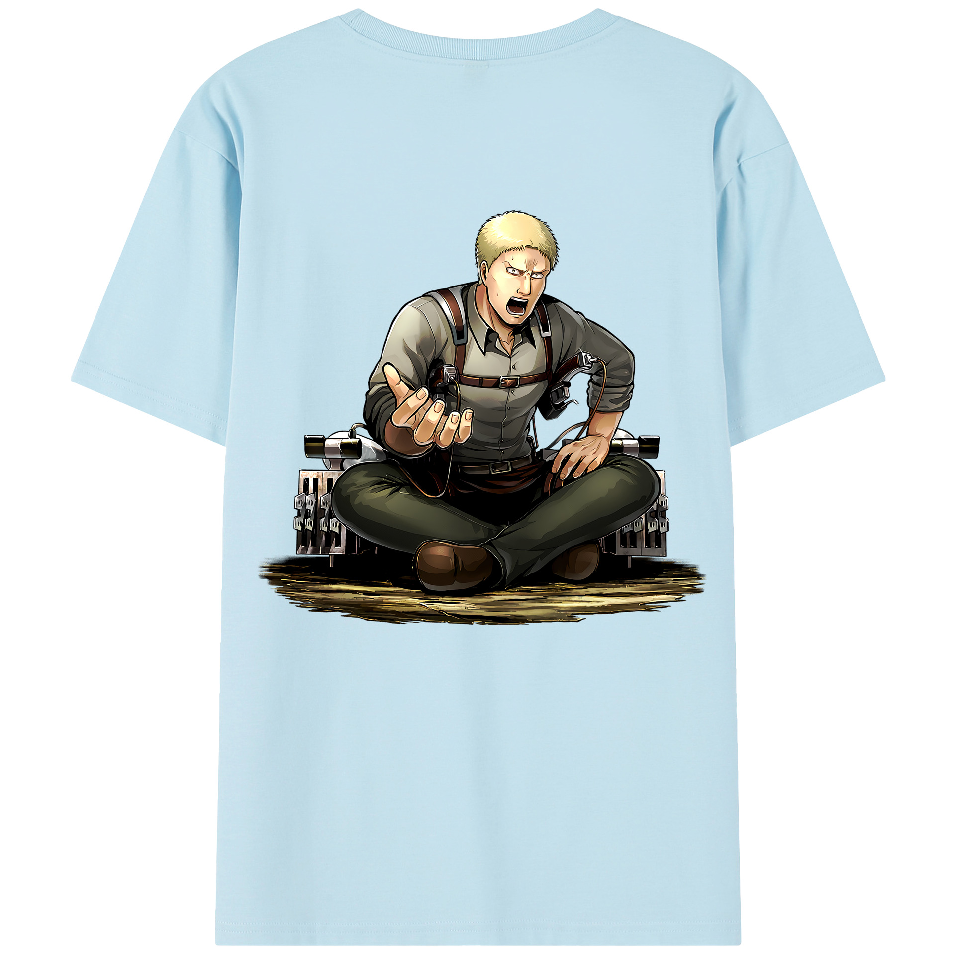 （画像用） 進撃の巨人 ライナー・ブラウン Attack on Titan Reiner Braun 綿100％半袖Tシャツ（背面プリント）